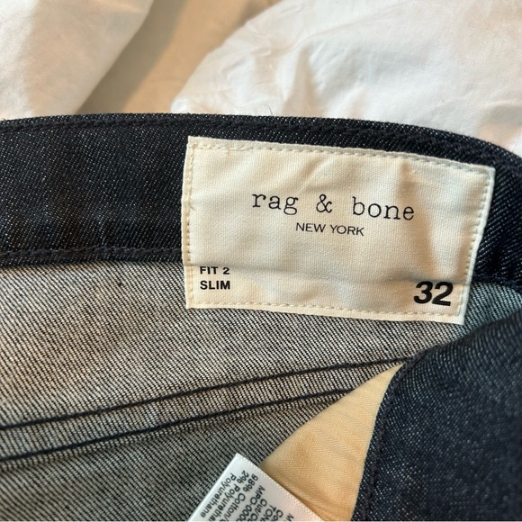 Rag & Bone | Fit 2 - Tonal Rinse Slim Fit Dark Indigo Authentic Stretch Jean 32 - Picture 7 of 13